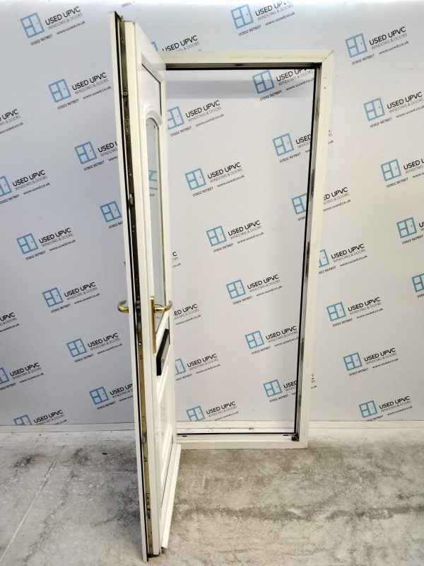 Used White Upvc Front Door 840mm x 2045mm (Reduce To 820mm x 2045mm) 0174 - Image 3