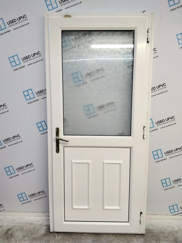 Used White Upvc Back Door 930mm x 2030mm (Reduce To 910mm x 2030mm) 0774 - Image 2
