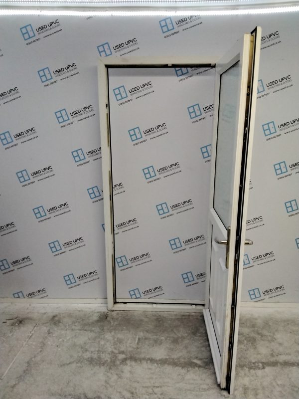 Used White Upvc Back Door 930mm x 2030mm (Reduce To 910mm x 2030mm) 0774 - Image 3