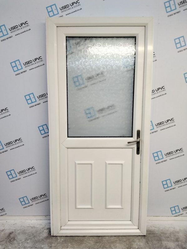 Used White Upvc Back Door 930mm x 2030mm (Reduce To 910mm x 2030mm) 0774