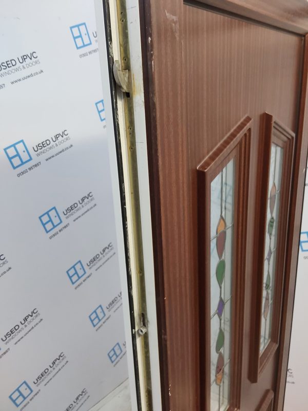 Used Woodgrain Upvc Back Door 910mm x 2040mm (reduce to 885mm) 0801 - Image 6