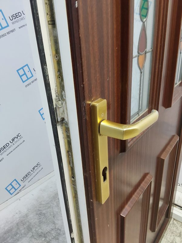 Used Woodgrain Upvc Back Door 910mm x 2040mm (reduce to 885mm) 0801 - Image 7