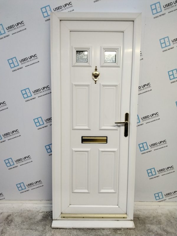Used White Upvc Front Door 845mm x 2095mm (Reduce To 825mm x 2095mm) 0828