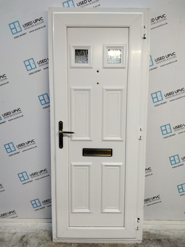 Used White Upvc Front Door 845mm x 2095mm (Reduce To 825mm x 2095mm) 0828 - Image 2