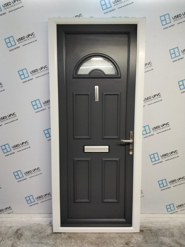 Used Anthracite Grey Upvc Front Door 910mm x 2145mm 0831