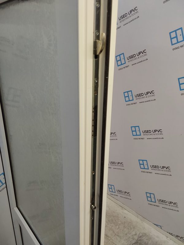 Used White Upvc Back Door 860mm x 1950mm (reduce to 830mm) 0388 - Image 4
