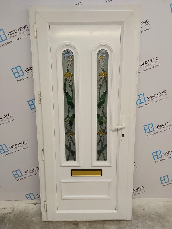 Used White Upvc Front Door 920mm x 2030mm (reduce to 890mm) 0164 - Image 2