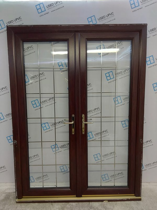 Used Rosewood Upvc French Doors 1350mm x 2055mm EA20 - Image 2