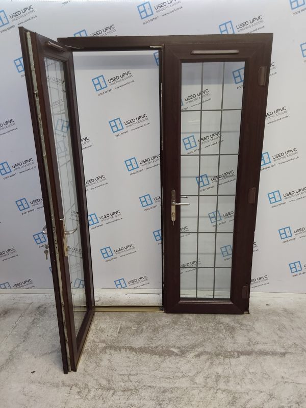Used Rosewood Upvc French Doors 1350mm x 2055mm EA20 - Image 3