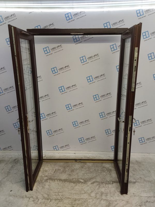 Used Rosewood Upvc French Doors 1350mm x 2055mm EA20 - Image 4