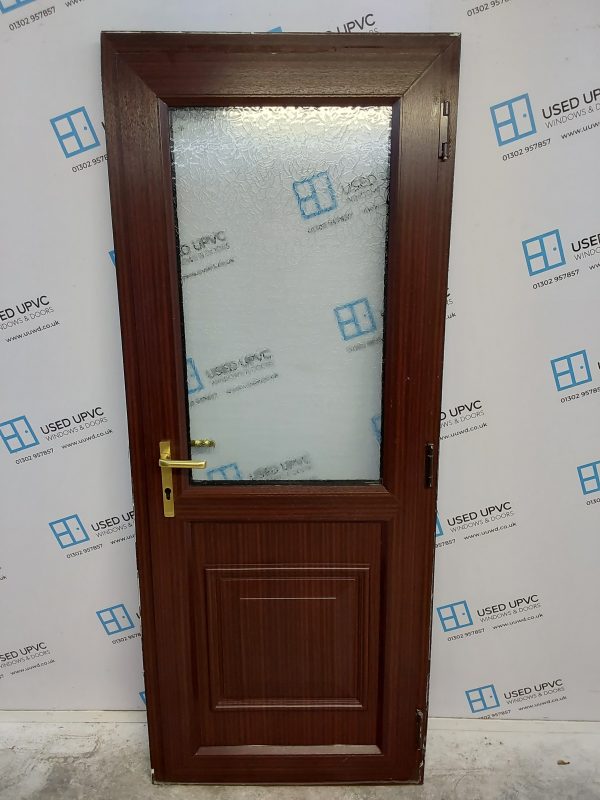 Used Woodgrain Upvc Back Door 805mm x 2015mm 0248 - Image 2