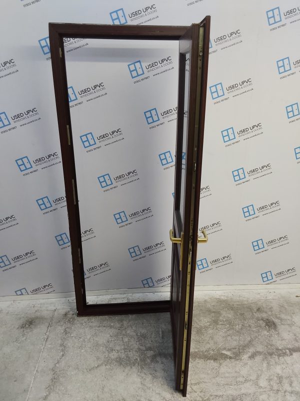 Used Woodgrain Upvc Back Door 805mm x 2015mm 0248 - Image 3