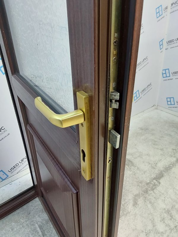 Used Woodgrain Upvc Back Door 805mm x 2015mm 0248 - Image 5