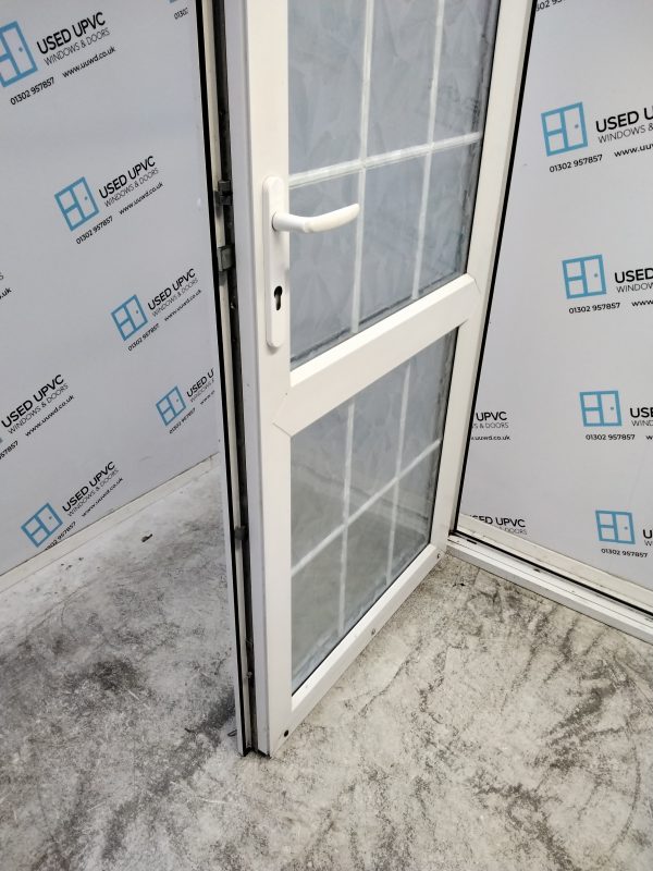 Used White Upvc Back Door 920mm x 2080mm (Reduce To 900mm x 2080mm) 0593 - Image 5