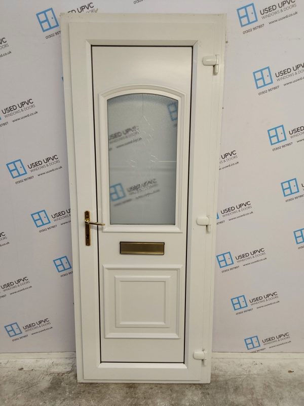 Used White Upvc Front Door 840mm x 2135mm (reduce to 820mm) 0629 - Image 2