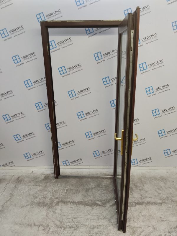 Used Woodgrain Upvc Full glass Back Door 925mm x 2040mm C6002 - Image 3