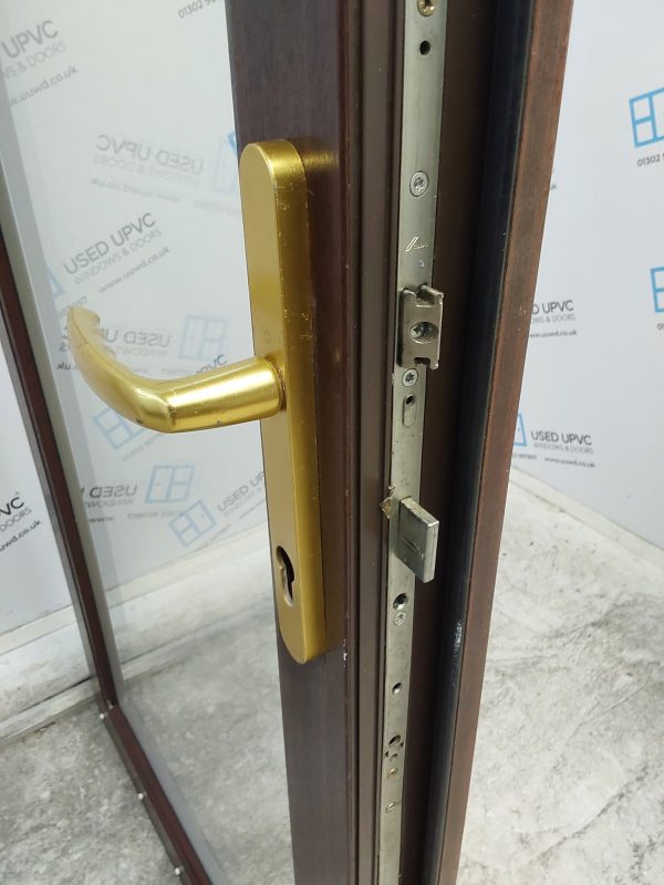 Used Woodgrain Upvc Full glass Back Door 925mm x 2040mm C6002 - Image 7