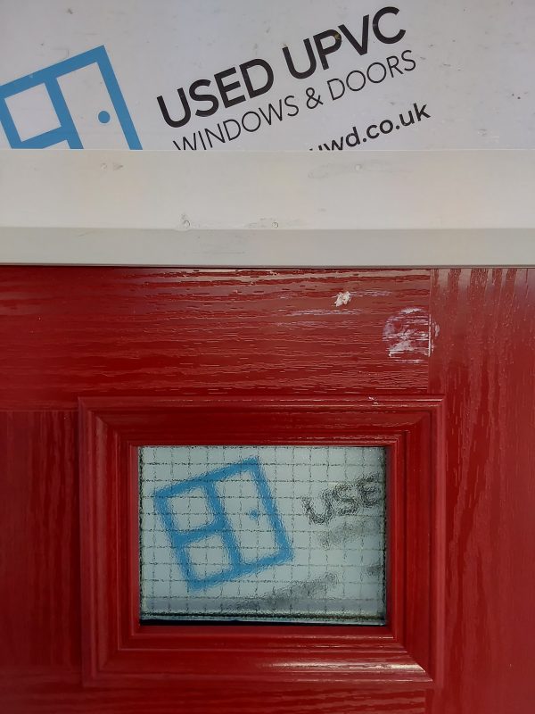 Used Red Composite Front Door 910mm x 1960mm C11D64 - Image 5