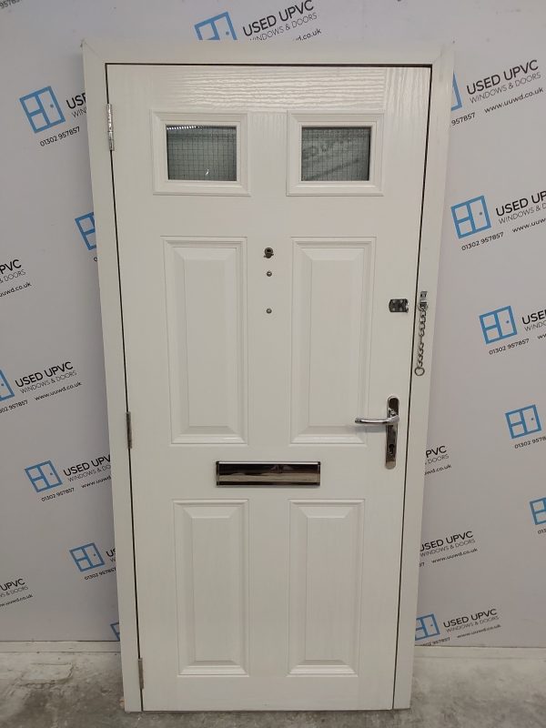 Used Red Composite Front Door 910mm x 1960mm C11D64 - Image 2