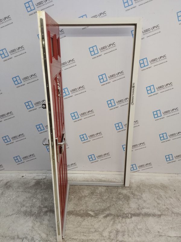 Used Red Composite Front Door 910mm x 1960mm C11D64 - Image 3