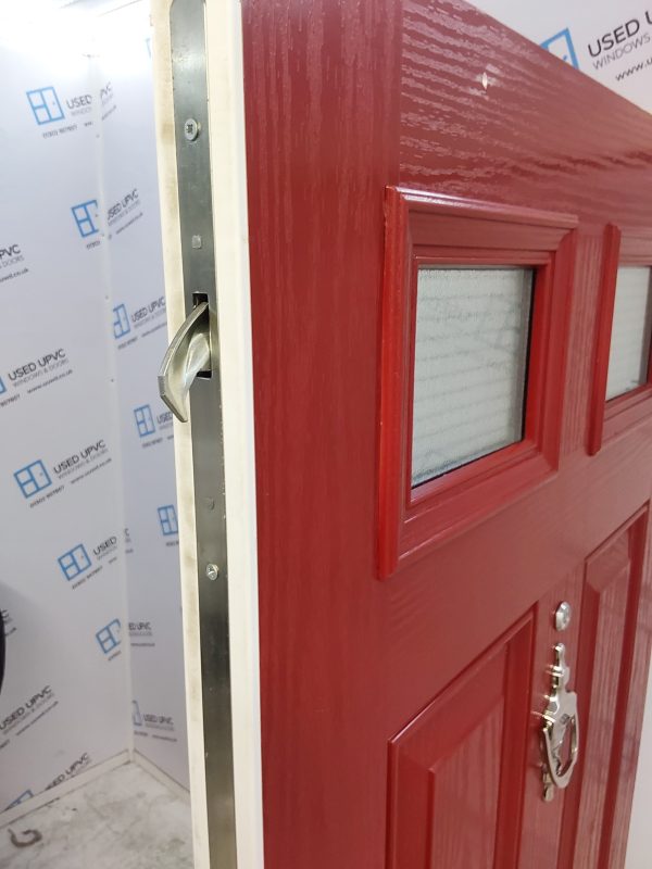 Used Red Composite Front Door 910mm x 1960mm C11D64 - Image 6