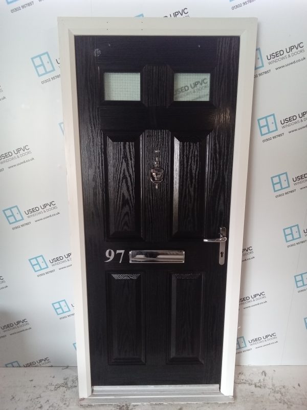 Used Black Composite Front Door 925mm x 2070mm 0864