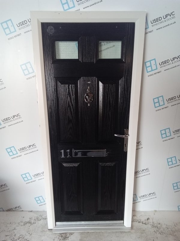 Used Black Composite Front Door 850mm x 1970mm 0877