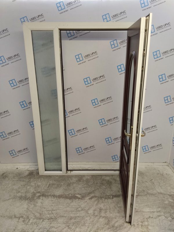 Used Rosewood Upvc Front Door And Side Panel 1280mm x 2050mm DS016 - Image 3