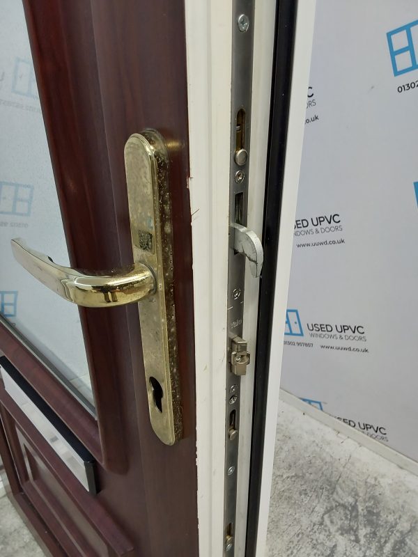 Used Rosewood Upvc Front Door And Side Panel 1280mm x 2050mm DS016 - Image 7