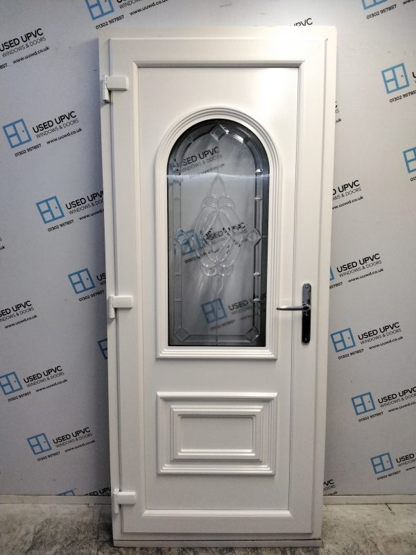 Used Rosewood Upvc Back Door 895mm x 2110mm 0617 - Image 2