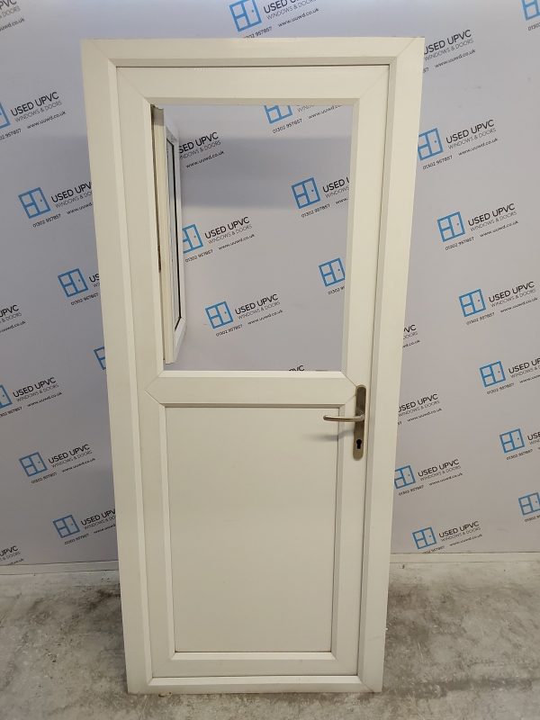 Used White Upvc Stable Back Door 880mm x 2045mm 0884 - Image 5