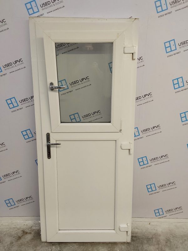 Used White Upvc Stable Back Door 880mm x 2045mm 0884 - Image 2