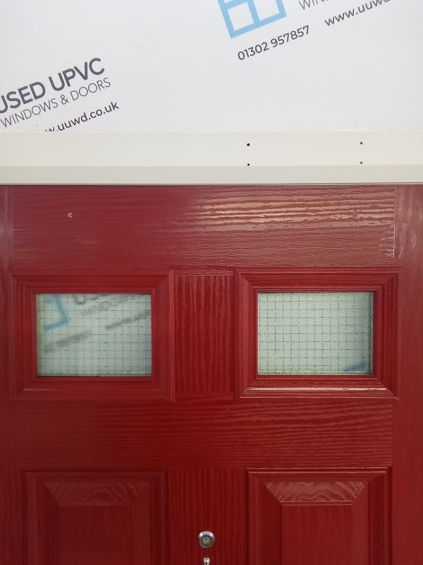 Used red Composite Front door 890mm x 2080mm 0280 - Image 2