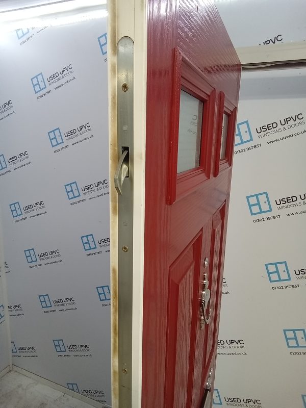 Used red Composite Front door 890mm x 2080mm 0280 - Image 5