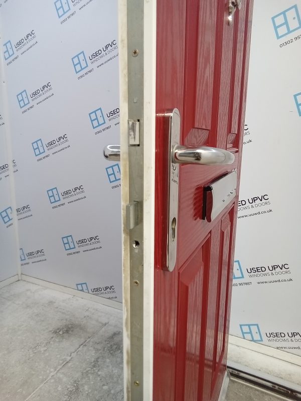 Used red Composite Front door 890mm x 2080mm 0280 - Image 6