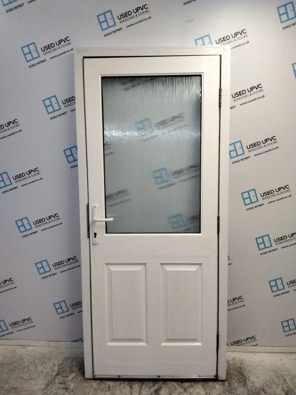 Used White Composite Back Door 910mm x 2060mm C6047 - Image 2