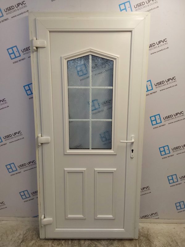 Used White Upvc Back Door 960mm x 2040mm (reduce to 940mm) C6056 - Image 2