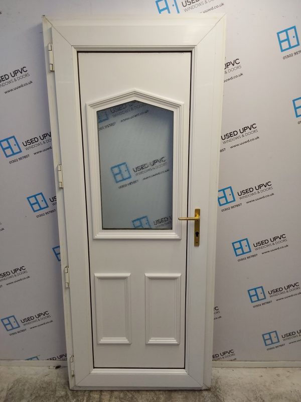 Used White Upvc Back Door 845mm x 2035mm C6058 - Image 2