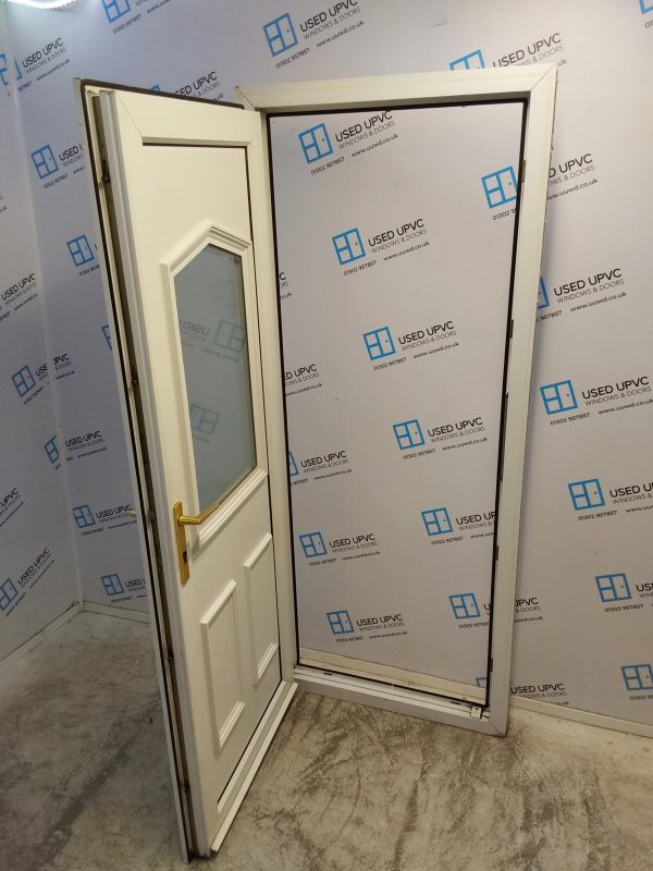 Used White Upvc Back Door 845mm x 2035mm C6058 - Image 3