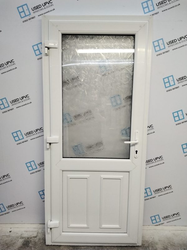 Used White Upvc Back Door 915mm x 2060mm (Reduce To 895mm x 2060mm) C6061 - Image 2