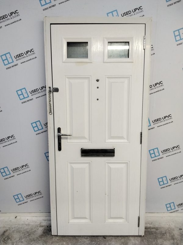 Used Red Composite Front Door 890mm x 1965mm C1007 - Image 2