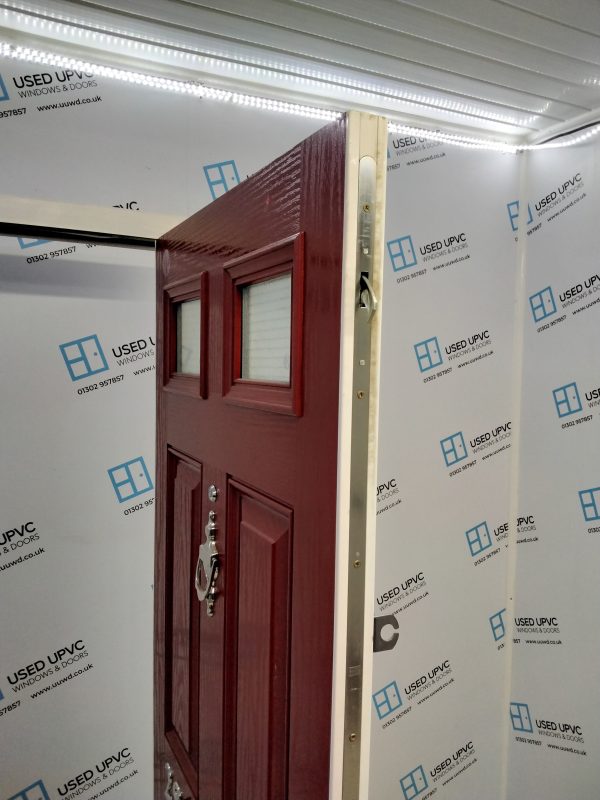Used Red Composite Front Door 890mm x 1965mm C1007 - Image 5