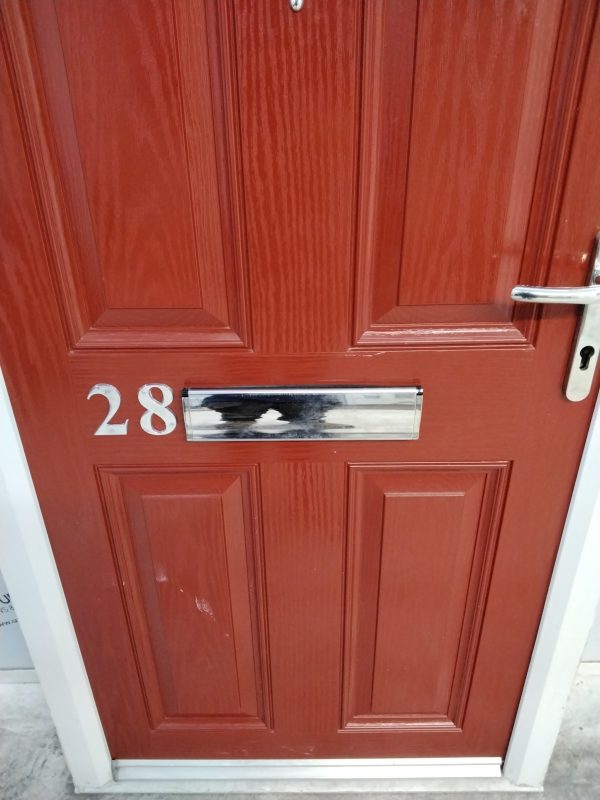 Used Red Composite Front Door 890mm x 1965mm C1007 - Image 7