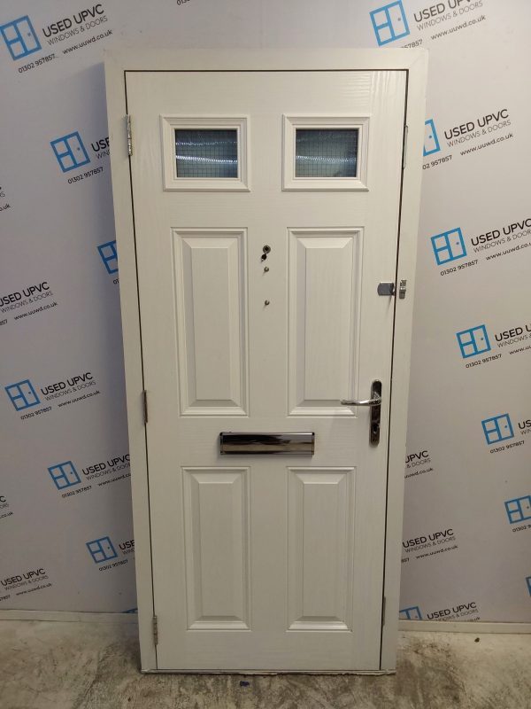 Used Red Composite Front Door 890mm x 2000mm C1014 - Image 2