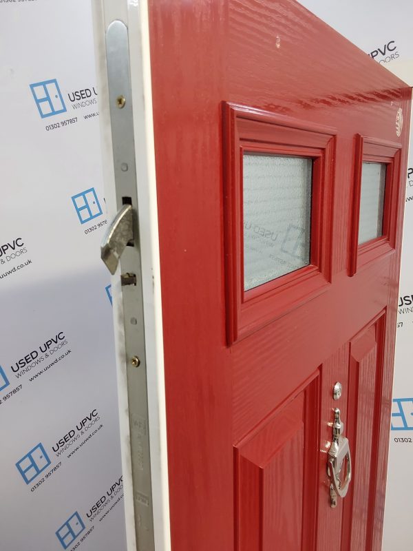 Used Red Composite Front Door 890mm x 2000mm C1014 - Image 6