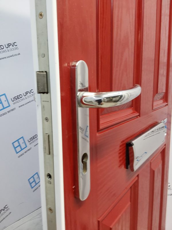 Used Red Composite Front Door 890mm x 2000mm C1014 - Image 7