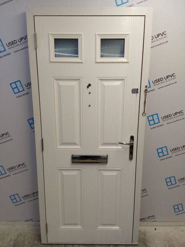 Used Red Composite Front Door 905mm x 2000mm C6080 - Image 2