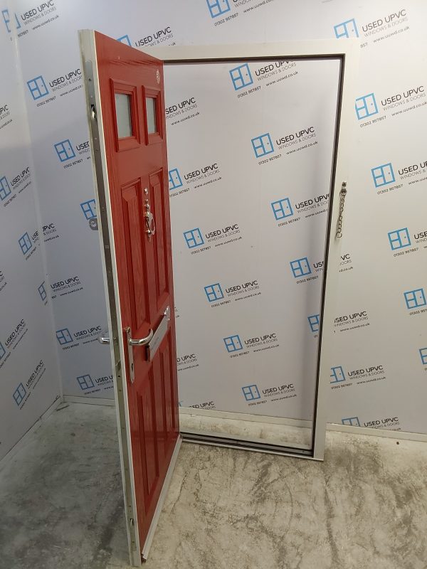 Used Red Composite Front Door 905mm x 2000mm C6080 - Image 3
