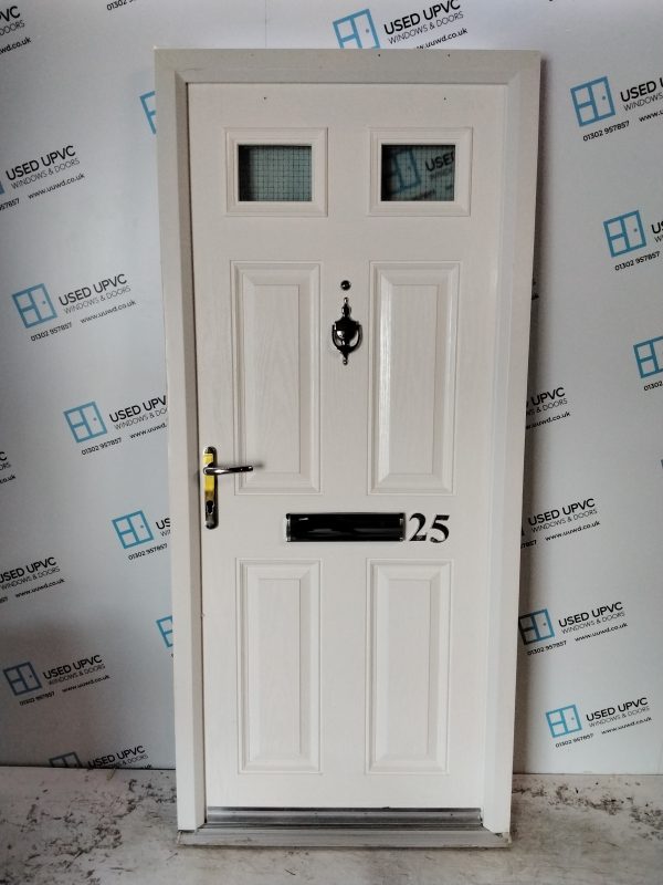 Used White Composite Front Door 900mm x 2000mm C1038