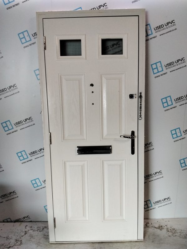 Used Red Composite Front Door 890mm x 2065mm C8D28 - Image 2